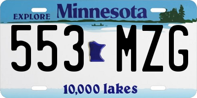 MN license plate 553MZG