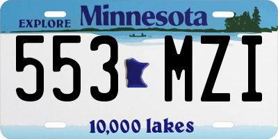 MN license plate 553MZI
