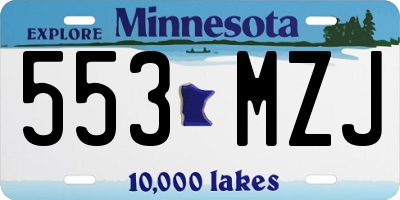 MN license plate 553MZJ