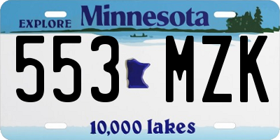 MN license plate 553MZK