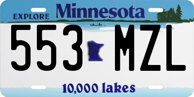MN license plate 553MZL