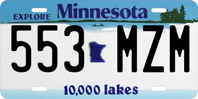 MN license plate 553MZM