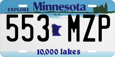 MN license plate 553MZP