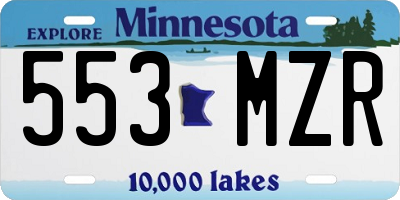 MN license plate 553MZR