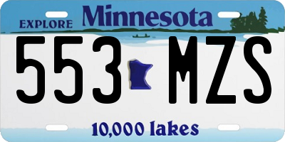 MN license plate 553MZS