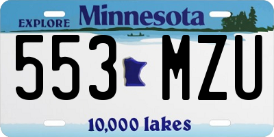 MN license plate 553MZU