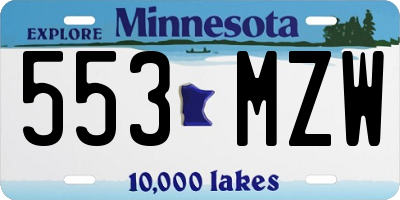 MN license plate 553MZW