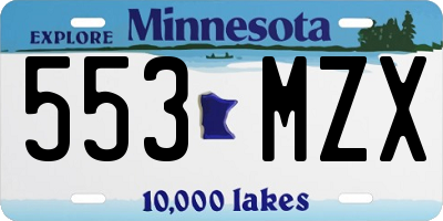 MN license plate 553MZX