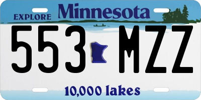 MN license plate 553MZZ