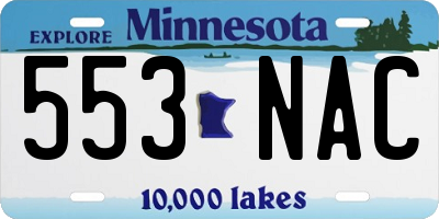 MN license plate 553NAC