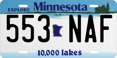 MN license plate 553NAF