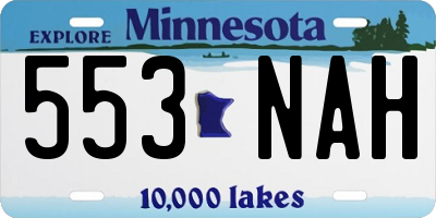 MN license plate 553NAH