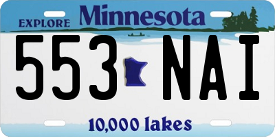 MN license plate 553NAI
