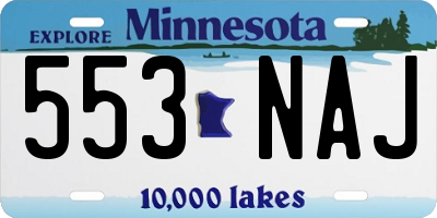 MN license plate 553NAJ