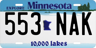 MN license plate 553NAK