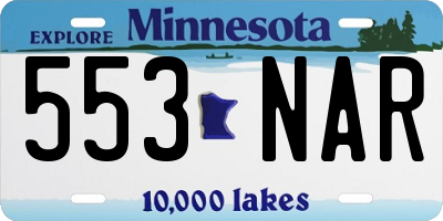MN license plate 553NAR