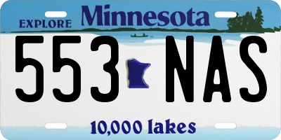 MN license plate 553NAS