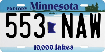 MN license plate 553NAW
