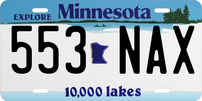MN license plate 553NAX