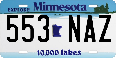 MN license plate 553NAZ