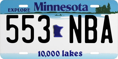 MN license plate 553NBA