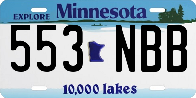MN license plate 553NBB