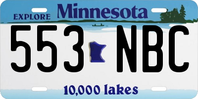 MN license plate 553NBC