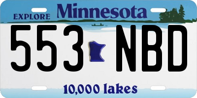 MN license plate 553NBD