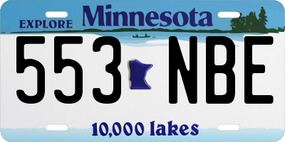 MN license plate 553NBE