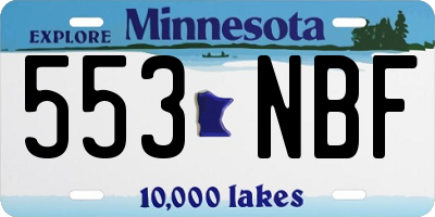 MN license plate 553NBF