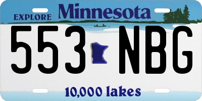 MN license plate 553NBG