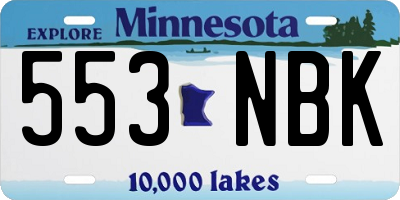 MN license plate 553NBK
