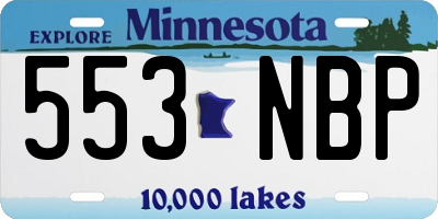 MN license plate 553NBP