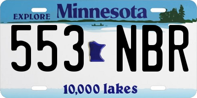 MN license plate 553NBR