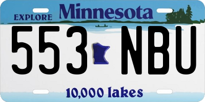 MN license plate 553NBU