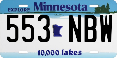 MN license plate 553NBW