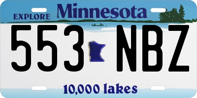 MN license plate 553NBZ