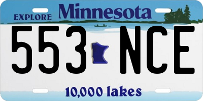 MN license plate 553NCE
