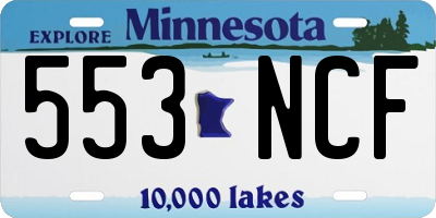 MN license plate 553NCF