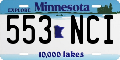 MN license plate 553NCI