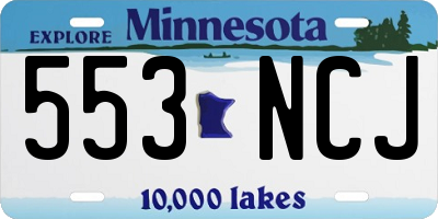 MN license plate 553NCJ