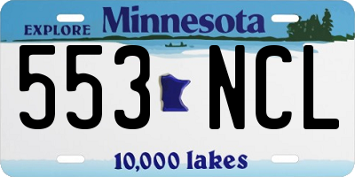 MN license plate 553NCL