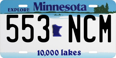 MN license plate 553NCM