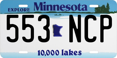 MN license plate 553NCP