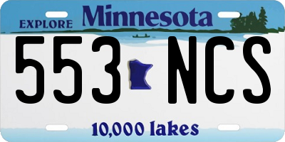 MN license plate 553NCS