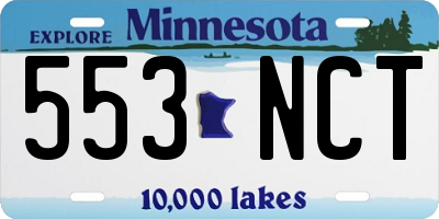 MN license plate 553NCT