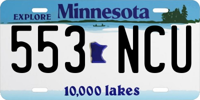 MN license plate 553NCU