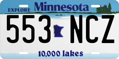 MN license plate 553NCZ