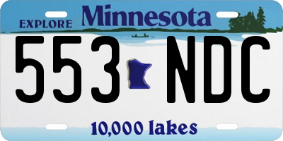 MN license plate 553NDC