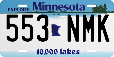 MN license plate 553NMK